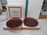 6 Vintage AVON Cape Cod Dessert Plates with Boxes