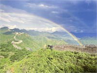 Rainbow Over Great Wall Of China Canvas Wall Art