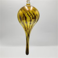 Twisted Yellow Melt Christmas Ornament