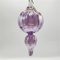 Small Purple Art Glass Christmas Ornament