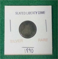 Rare 1890 Silver Seated Liberty Dime
