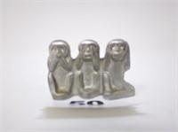 Three Monkeys Pewter Miniature