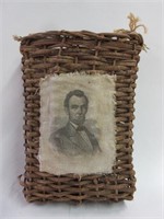 Abraham Lincoln Decorated Woven Wall Basket
