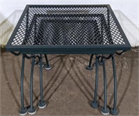 (L) Nesting Black Metal Patio Table Set. Largest