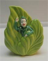 VINTAGE PIXIE WALL POCKET. MEASURES 6" TALL.