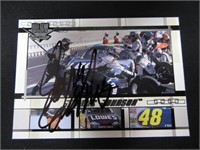 Jimmie Johnson signed collectors card COA