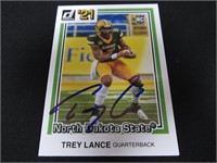 Trey Lance sigend football card COA