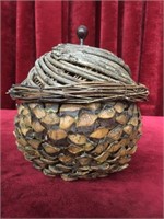 Vintage Pine Cone Basket