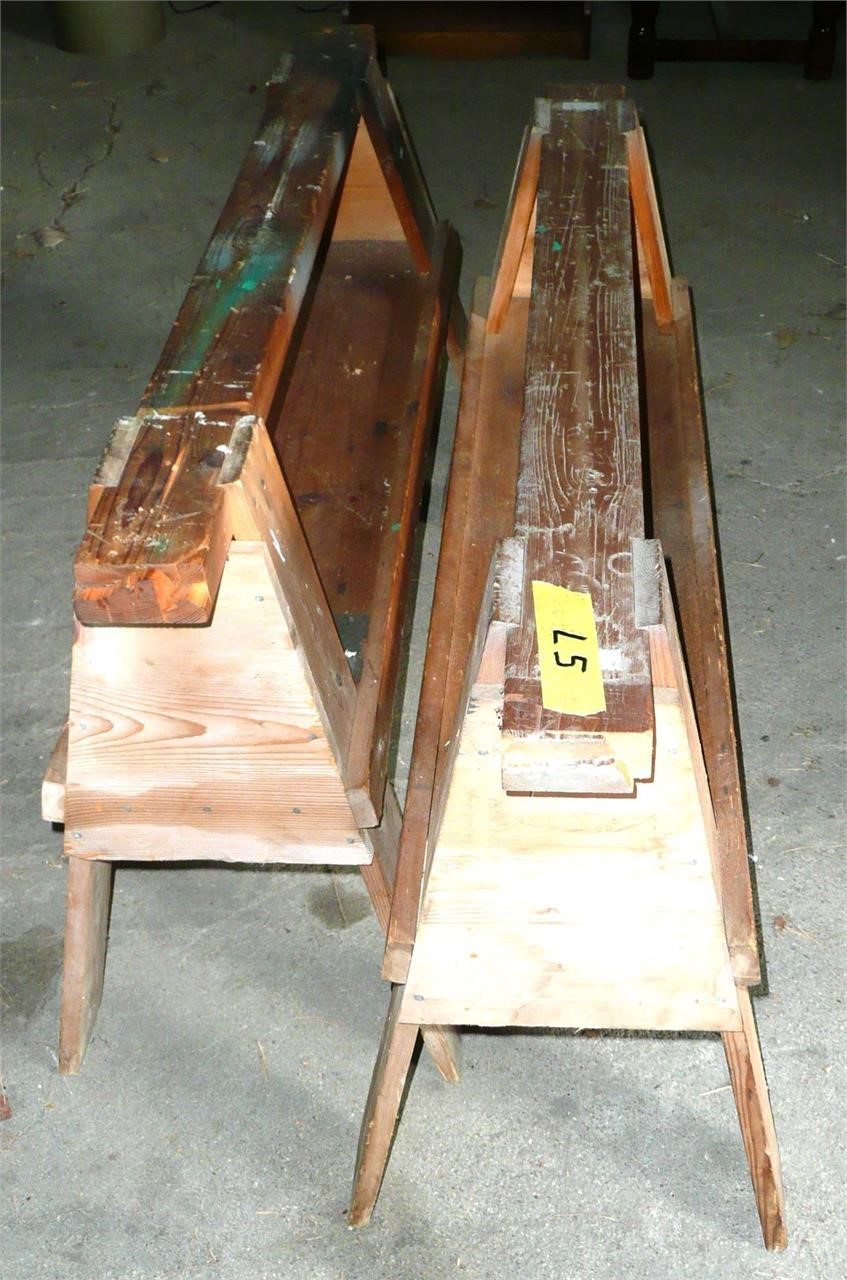 2 Wood Saw Horses