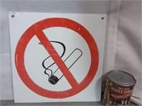 Panneau interdiction de fumer, métal
