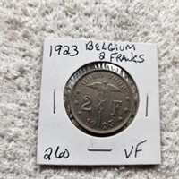 1923 Belgium 2 Francs VF