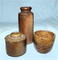 Antique Stoneware salt glazed ink pots & more.