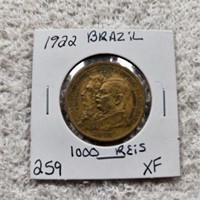 1922 Brazil 100 Reis XF