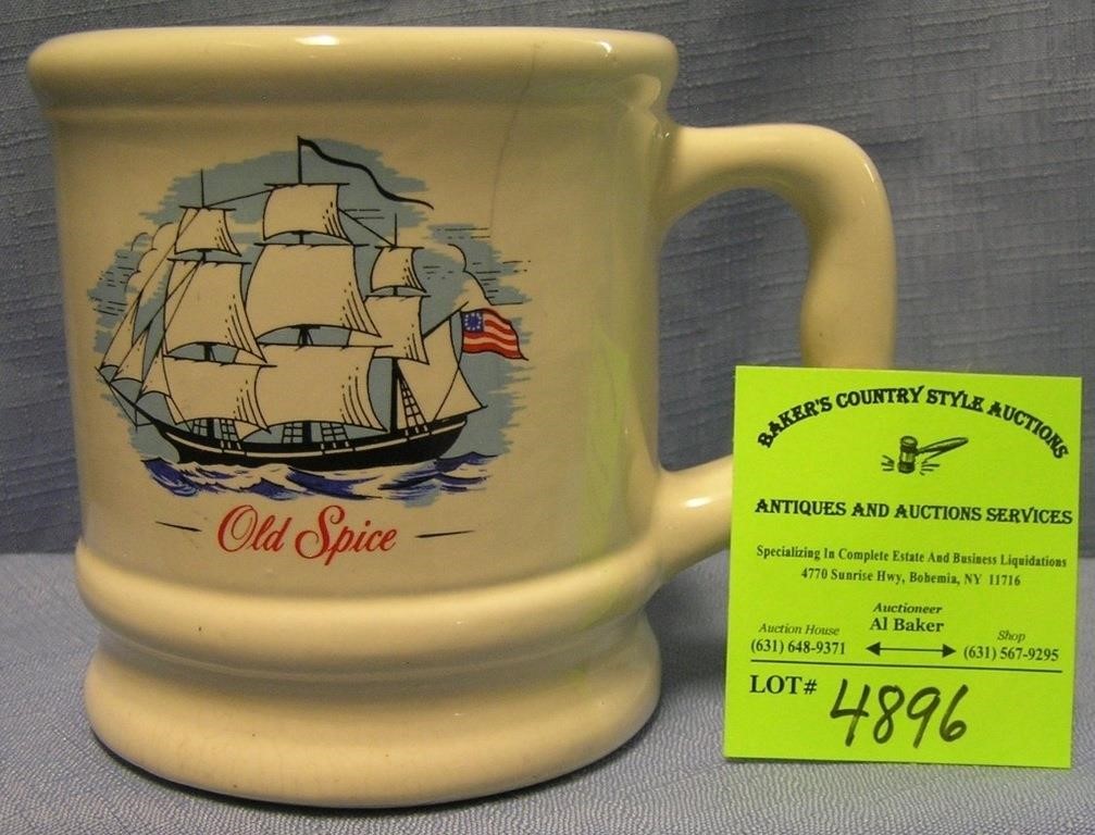 Early Old Spice advertising shaving mug