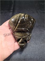 Gold Sheen Obsidian Aztec/Mayan Carving