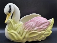 American Bisque Ceramic Swan Planter 12”