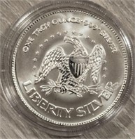 One Ounce Silver Round: Eagle/Liberty Bell