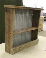 Barn Board & Corrugated Wall Shelf