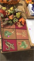 Fall table runner wreath  and single place nap