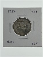 1937 Canada Silver 25 cents