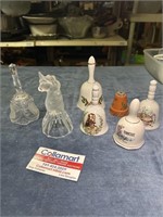 Bell Collection with Glass Unicorn Bell