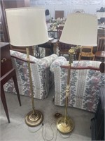 2 brass floor lamps