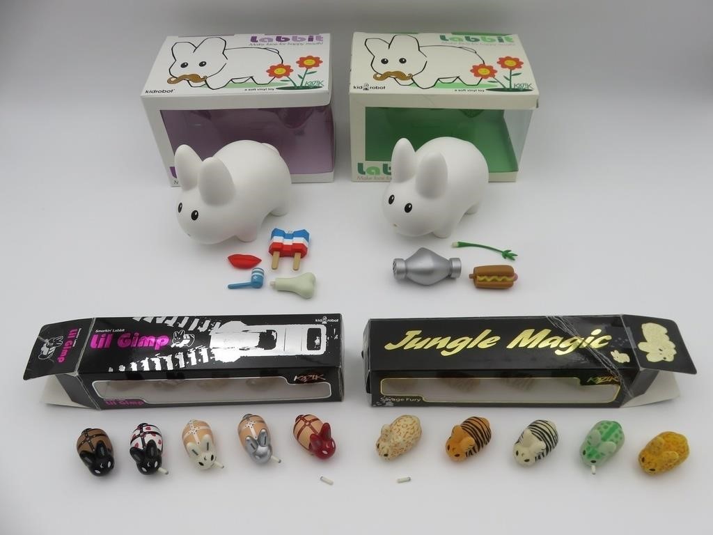 Kidrobot/Kozik Labbit  Designer Vinyl Art Toys Lot