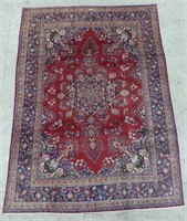 TABRIZ HAND KNOTTED WOOL AREA CARPET, 7'10" X 11'2