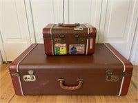 Vintage train case & suitcase