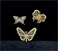(3) Butterfly Pins