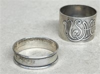 (2) Sterling silver napkin rings