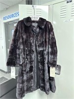 Fur Coat Jacket Black Long