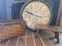 Clock, Stool and Basket