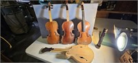 3 Violins & Wood Guitar (As Found)