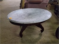 OVAL MARBLE TOP COFFEE TABLE