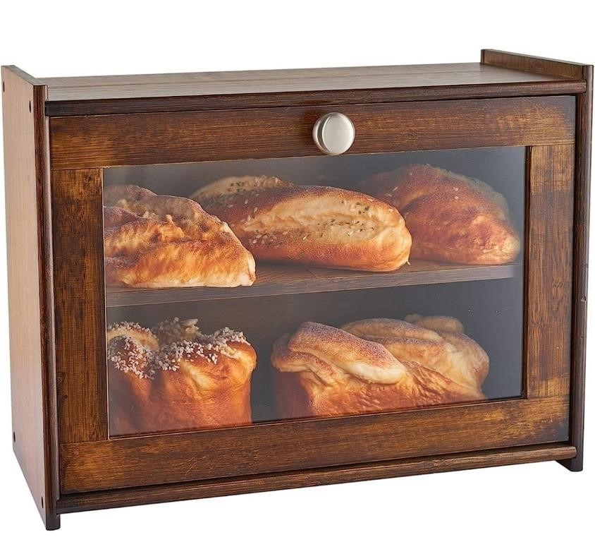 Worthyeah Bamboo Bread Box for Kitchen