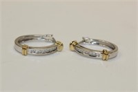 14k Chanel Diamonds/two tone Earrings
