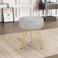 SEALED-Footstool Velvet Round Footrest Ottoman Mod