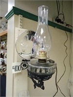 Antique Bracket Lamp with Font and Mercury Glass