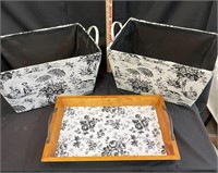 2 Storage Baskets and Matching Serving Tray
