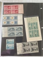6) Blocks of US Unused Stamps G. A. R.