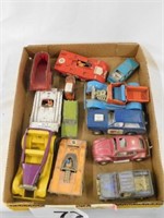 Metal and plastic cars of various sizes: Matchbox