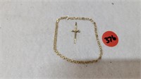 14K GOLD BRACELET AND CROSS 1.7 DWT