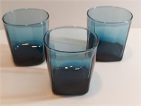 3pc Rio Coastal Blue Tumblers Anchor Hocking.