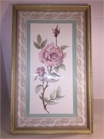 VICTORIAN THEMED FORAL w LACE FRAMED ART