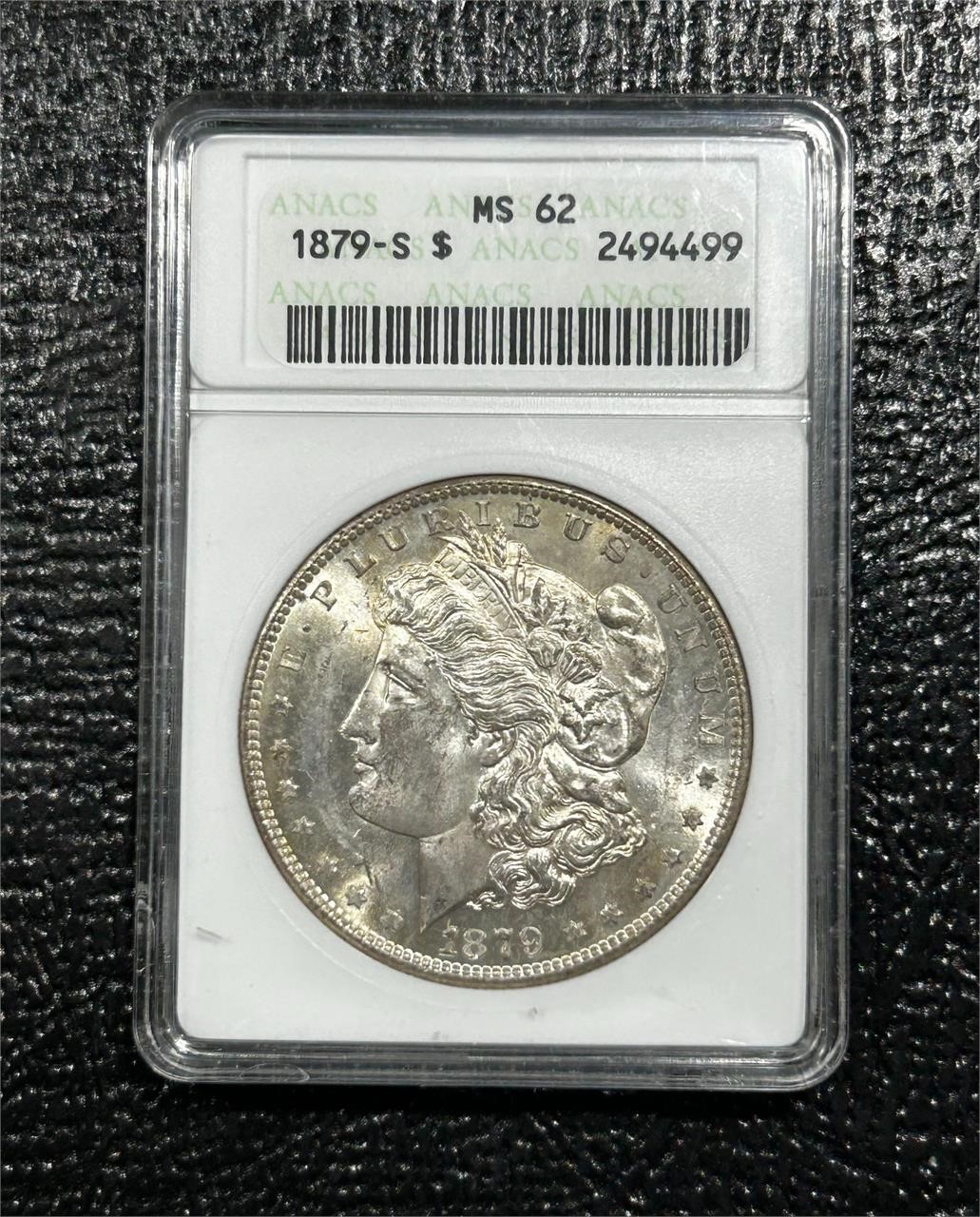 1879-S (Rev 79) US Morgan Silver Dollar ANACS MS62