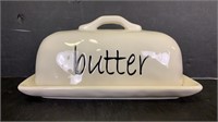 White Ceramic Butter Tray