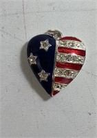 Flag heart pendant