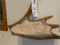 Elk horn carved pic