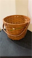 Vintage fruit basket with split oak and handle.